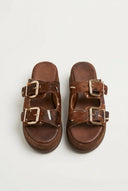 Mariella Fabiani - Flatform Sandals - Brown Cow Pony