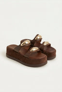 Mariella Fabiani - Flatform Sandals - Brown Matte