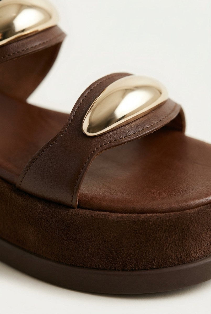 Mariella Fabiani - Flatform Sandals - Brown Matte