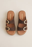 RAGAZZA - Flatform Sandals - Brown Suede