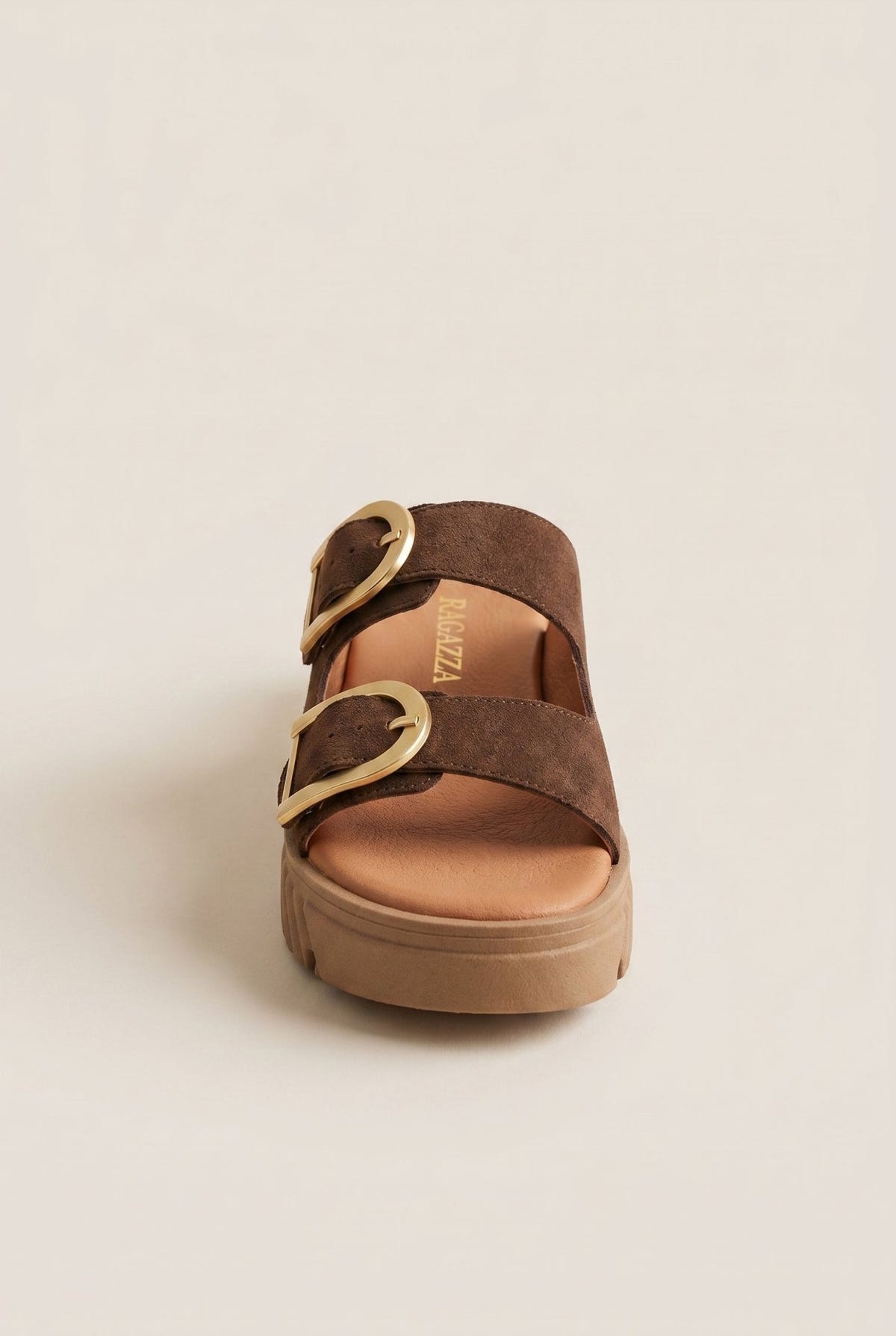 RAGAZZA - Flatform Sandals - Brown Suede