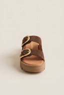 RAGAZZA - Flatform Sandals - Brown Suede