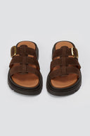 RAGAZZA - Flatform Sandals - Brown Suede