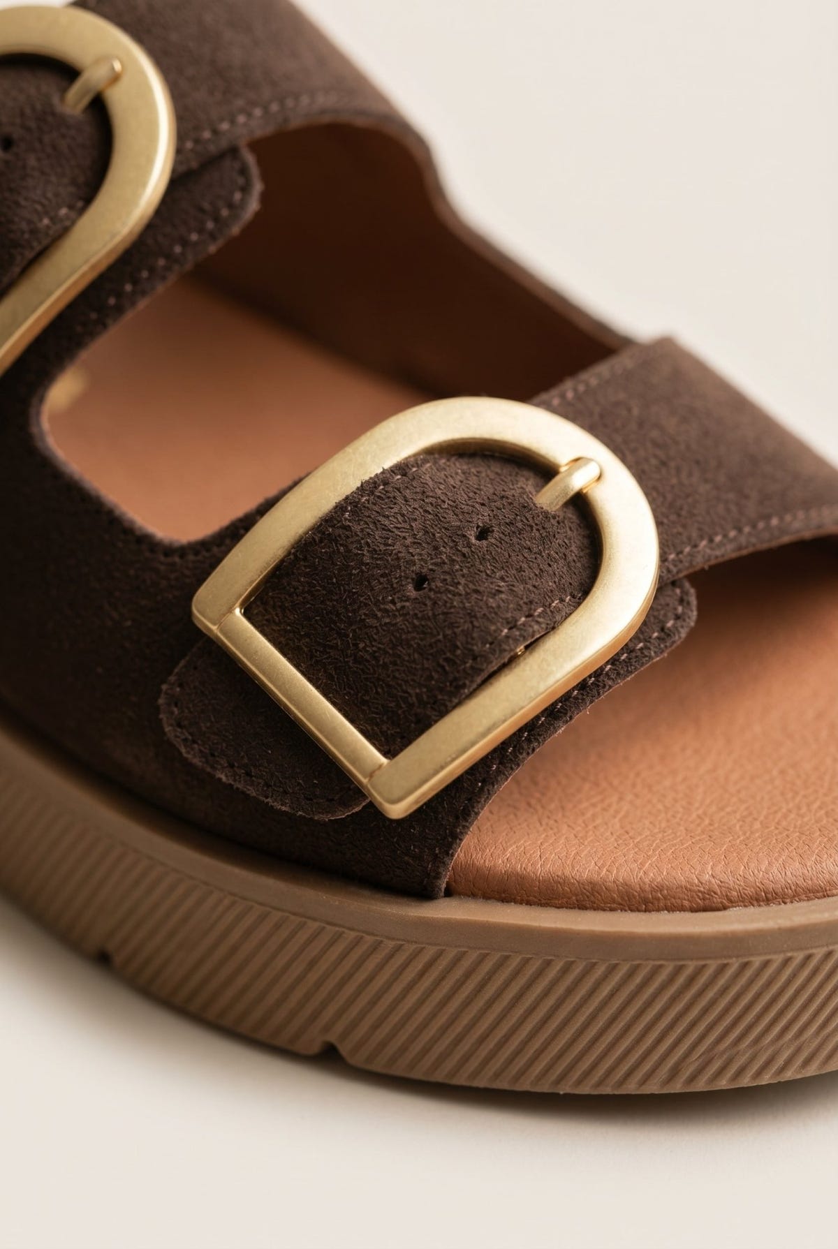 RAGAZZA - Flatform Sandals - Brown Suede