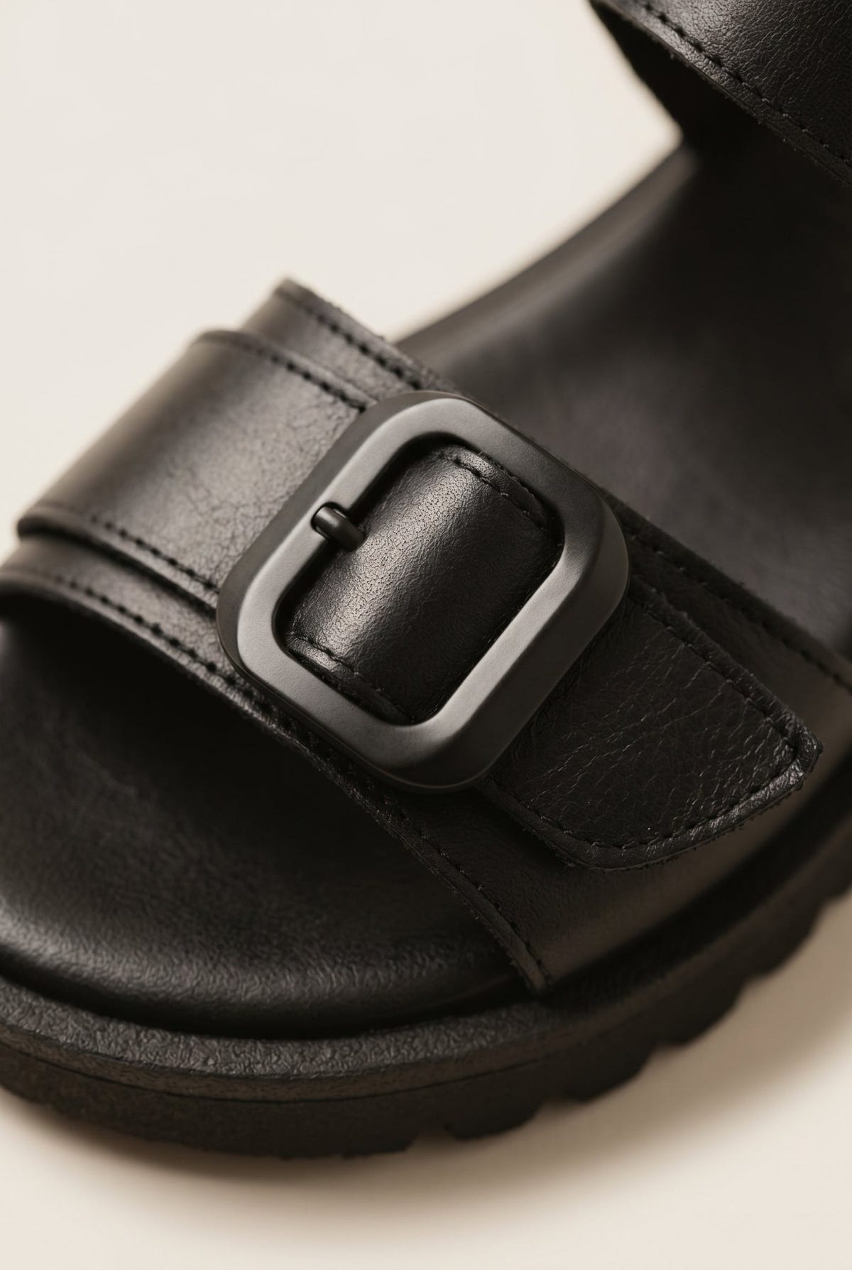TFP - Flatform Sandals Buckle Strap - Black Matte