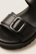 TFP - Flatform Sandals Buckle Strap - Black Matte
