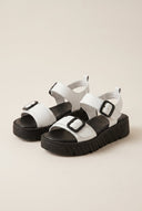 TFP - Flatform Sandals Buckle Strap - White Matte
