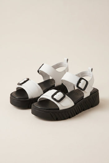 TFP - Flatform Sandals Buckle Strap - White Matte
