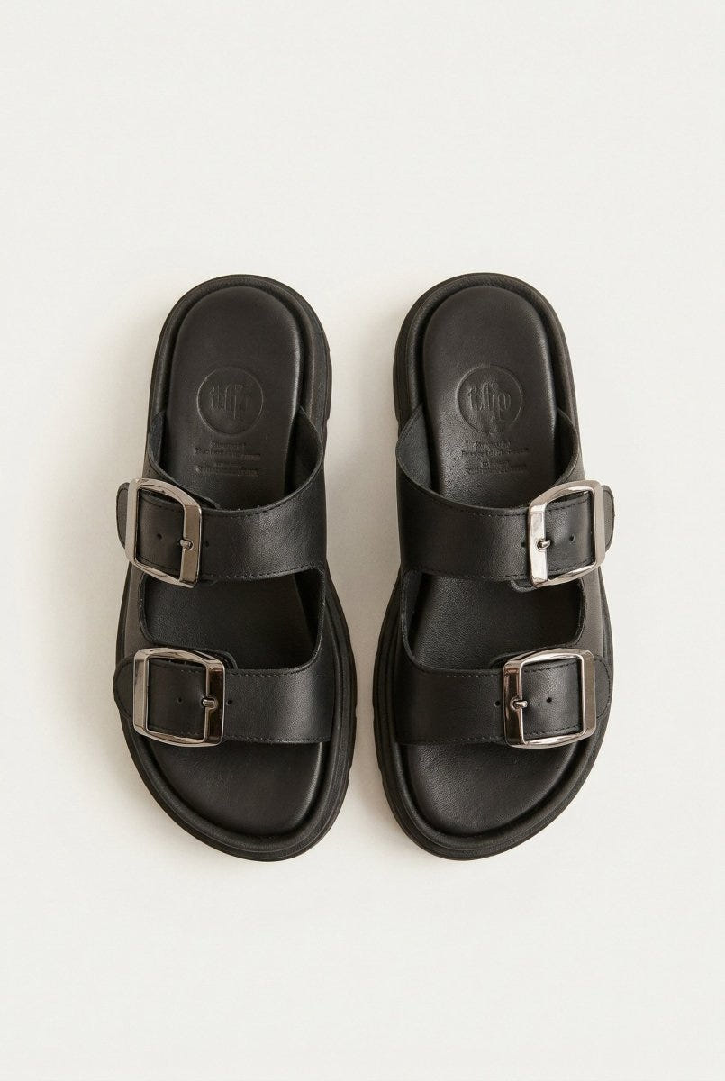 TFP - Flatform Sandals Buckle Straps - Black Matte