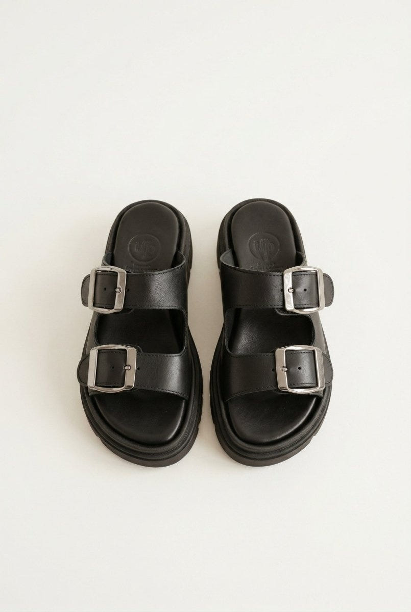 TFP - Flatform Sandals Buckle Straps - Black Matte