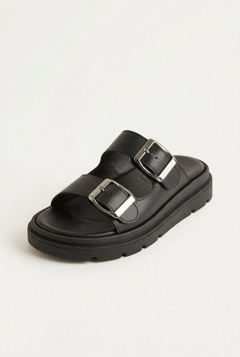 TFP - Flatform Sandals Buckle Straps - Black Matte