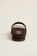 IRIS - Flatform Sandals Chain Detail - Brown Suede