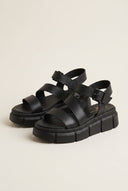 TFP - Flatform Sandals Chunky Sole Ankle Strap - Black Matte