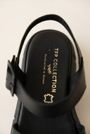 TFP - Flatform Sandals Chunky Sole Ankle Strap - Black Matte