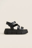 TFP - Flatform Sandals Chunky Sole Ankle Strap - Black Matte