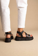 TFP - Flatform Sandals Chunky Sole Ankle Strap - Black Matte