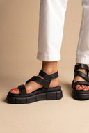 TFP - Flatform Sandals Chunky Sole Ankle Strap - Black Matte