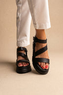TFP - Flatform Sandals Chunky Sole Ankle Strap - Black Matte