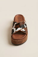 ATENEO - Flatform Sandals Crossover - Brown Cow Pony