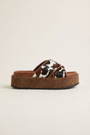 ATENEO - Flatform Sandals Crossover - Brown Cow Pony