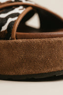 ATENEO - Flatform Sandals Crossover - Brown Cow Pony