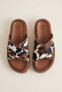 ATENEO - Flatform Sandals Crossover - Brown Cow Pony