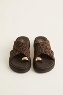 TFP - Flatform Sandals Crossover - Leopard suede