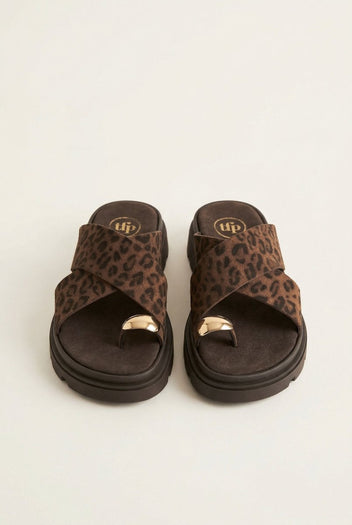 TFP - Flatform Sandals Crossover - Leopard suede