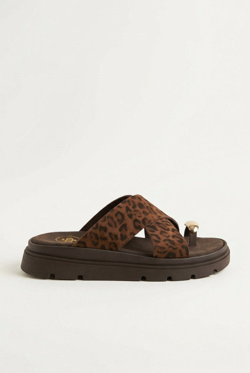 TFP - Flatform Sandals Crossover - Leopard suede