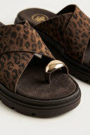 TFP - Flatform Sandals Crossover - Leopard suede