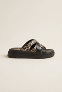 TFP - Flatform Sandals Leopard Detail - Black/Leopard
