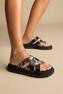 TFP - Flatform Sandals Leopard Detail - Black/Leopard