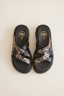 TFP - Flatform Sandals Leopard Detail - Black/Leopard