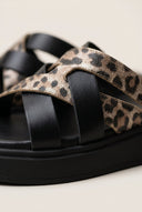 TFP - Flatform Sandals Leopard Detail - Black/Leopard