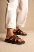 TFP - Flatform Sandals Leopard Detail - Brown/Leopard