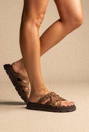 TFP - Flatform Sandals Leopard Detail - Taupe/Leopard