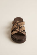 TFP - Flatform Sandals Leopard Detail - Taupe/Leopard