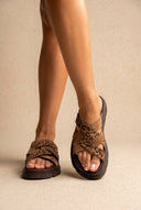 TFP - Flatform Sandals Leopard Detail - Taupe/Leopard