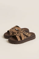 TFP - Flatform Sandals Leopard Detail - Taupe/Leopard