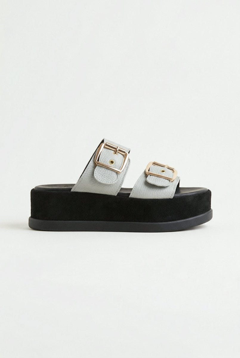 Mariella Fabiani - Flatform Sandals - Light Grey Matte