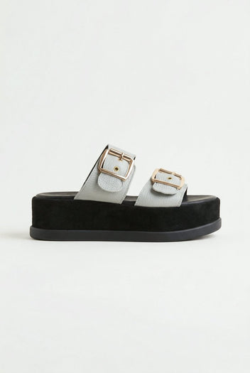 Mariella Fabiani - Flatform Sandals - Light Grey Matte