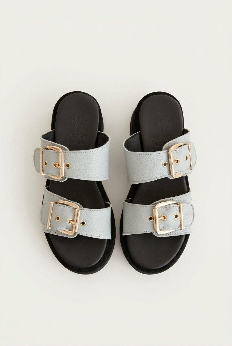 Mariella Fabiani - Flatform Sandals - Light Grey Matte