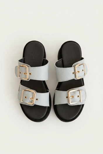 Mariella Fabiani - Flatform Sandals - Light Grey Matte