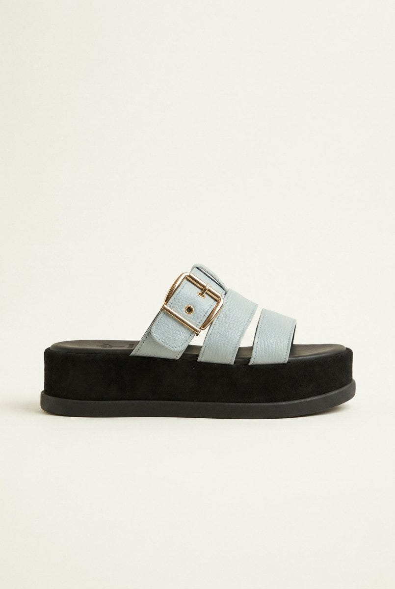 Mariella Fabiani - Flatform Sandals - Light Grey Matte