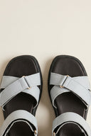 Mariella Fabiani - Flatform Sandals - Light Grey Matte