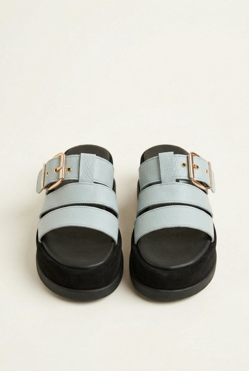 Mariella Fabiani - Flatform Sandals - Light Grey Matte