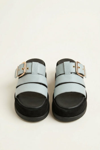 Mariella Fabiani - Flatform Sandals - Light Grey Matte