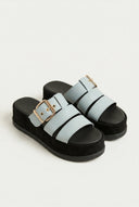 Mariella Fabiani - Flatform Sandals - Light Grey Matte
