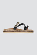 ERYNN - Flatform Sandals Metal Detail - Black Matte