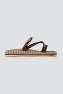 ERYNN - Flatform Sandals Metal Detail - Brown Matte